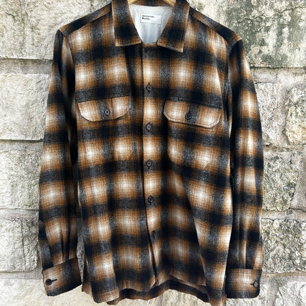 Universal Works Texas Plaid Button up wool blend in Size Small

OBO